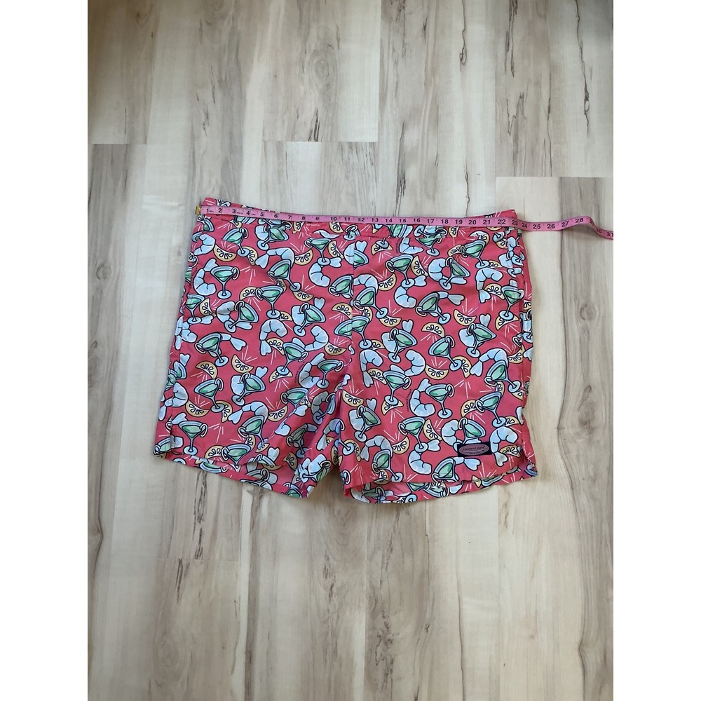 Vineyard Vines Mens Chappy Shrimp Cocktail Martini Swim Trunks Pink Size XXL